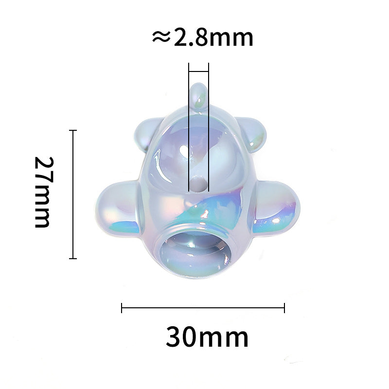 Wholesale 50pcs Cartoon Spaceship Perforated Acrylic Beads Diy Accessories ACC-BDS-BLG089