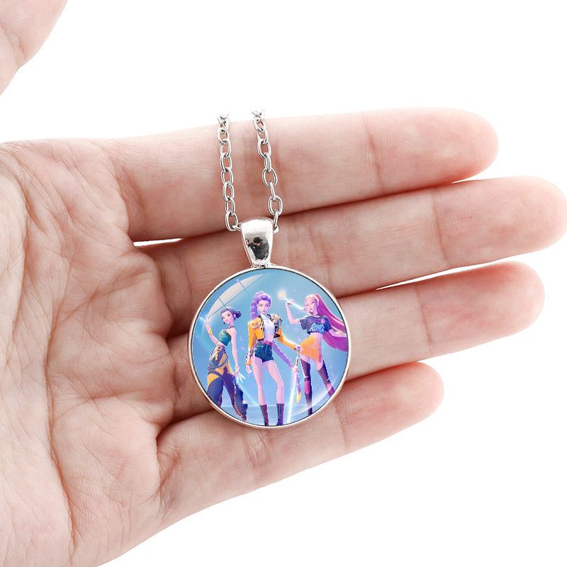 Wholesale kpop korean comic pendant sweater necklace