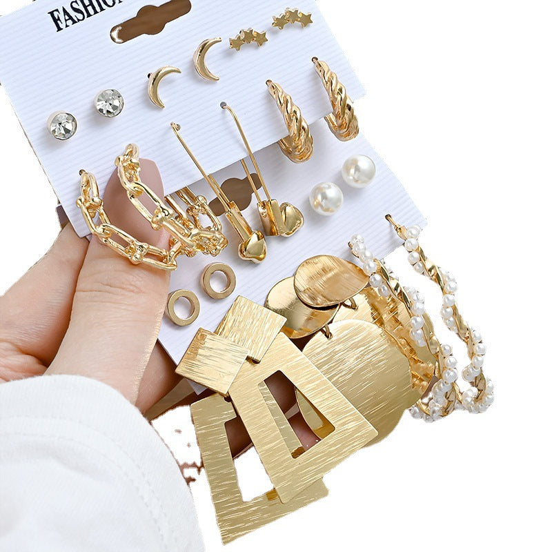 Wholesale Vintage Gold Geometric Women's Earring Set