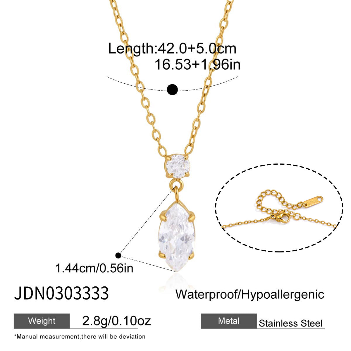 Wholesale Stainless Steel Zircon Necklace Fashion Jewelry Accessory Gift