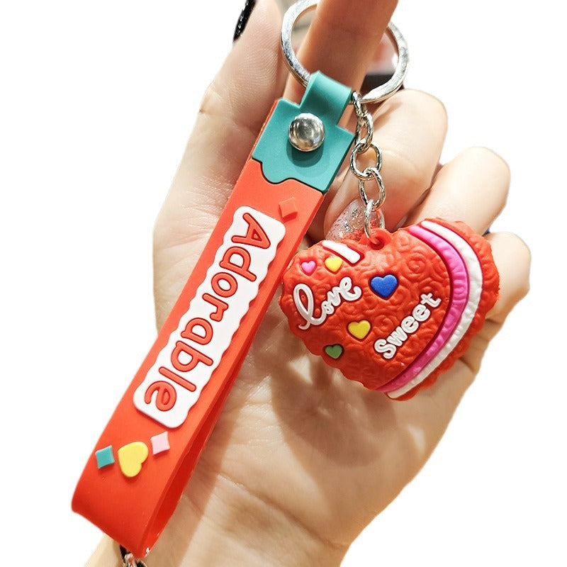 Wholesale Cartoon Heart PVC Soft Glue Keychains Cute Keychain ACC-KC-YiZhuo002