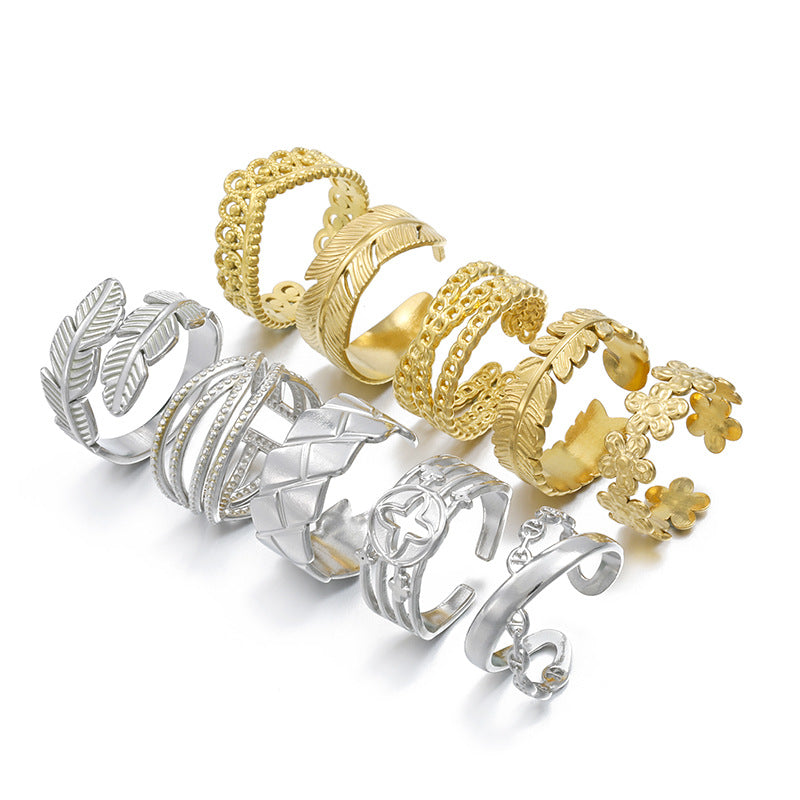 Wholesale titanium steel crown opening non-fading niche ring