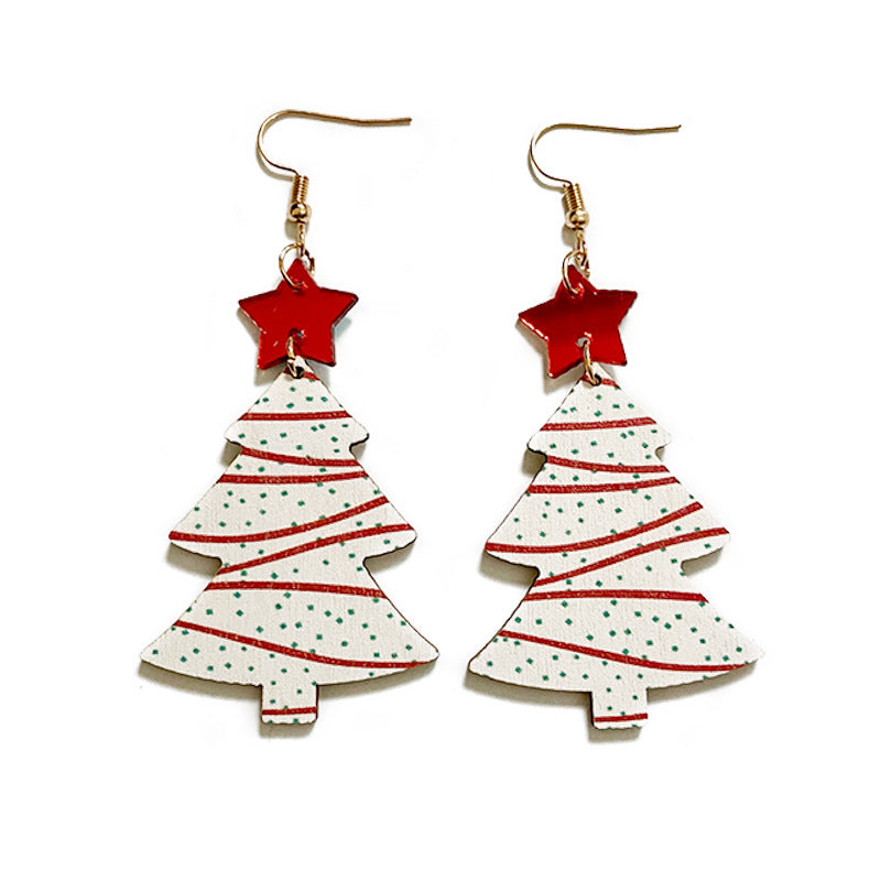 Wholesale Christmas Tree Wooden Earrings ACC-ES-XinChuan025