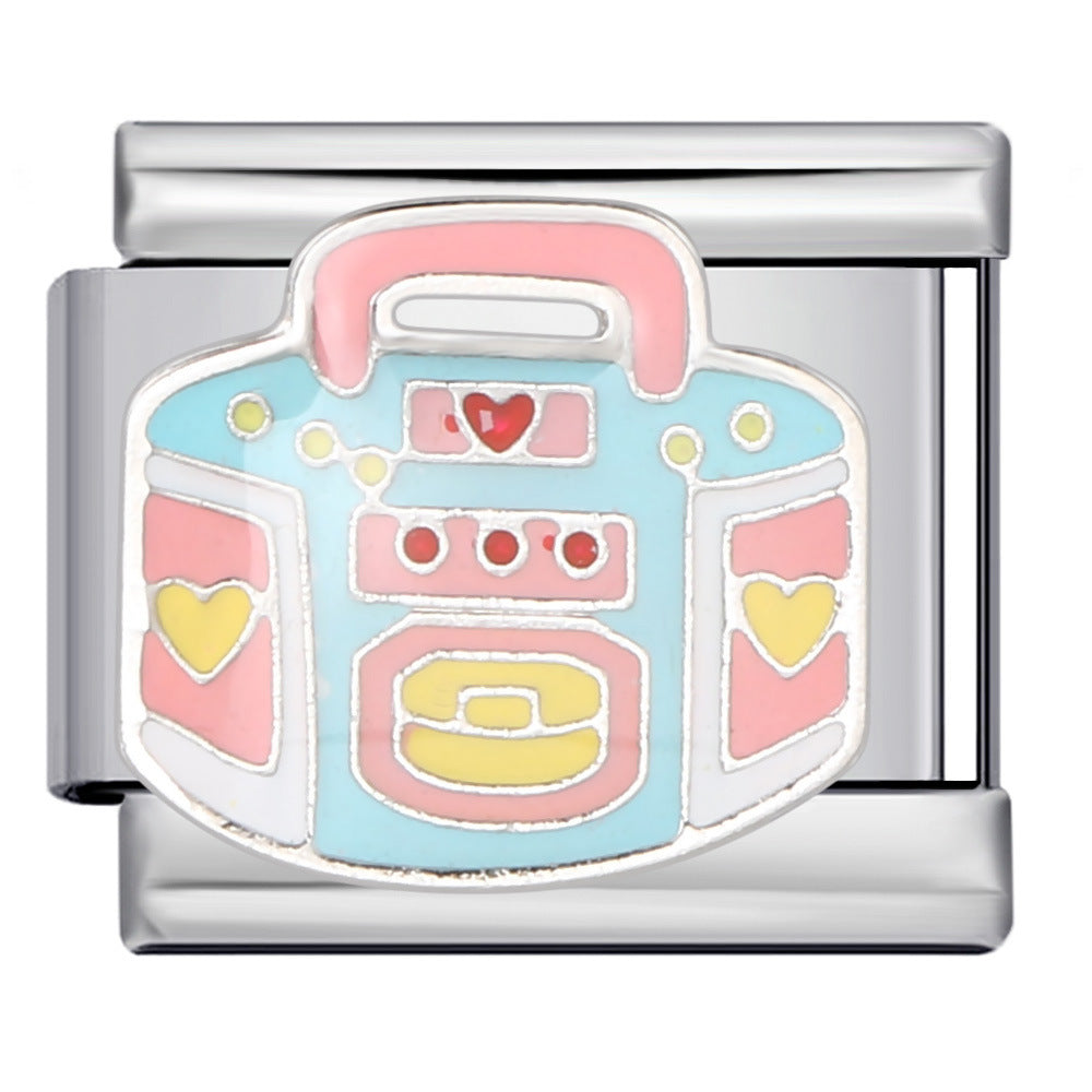 Wholesale Italian Charm Bracelet 9mm DIY Splicing Removable Fairytale Castle Stainless Steel Composable Bracelet