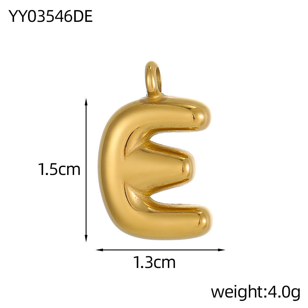 Wholesale Stainless steel bubble letter pendant necklace accessories