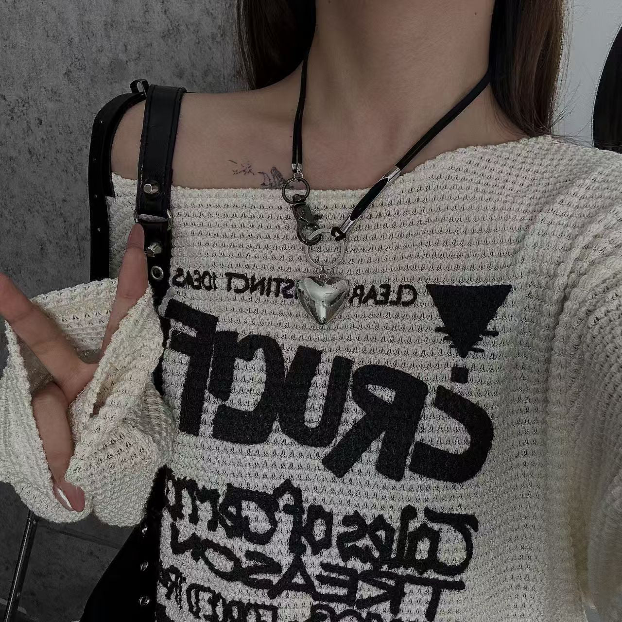 Wholesale Punk Heavy Industrial Cross Long Necklace