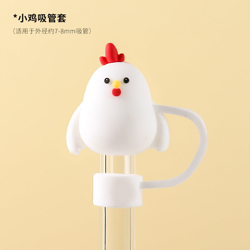 Wholesale  Cute Cartoon Series 10mm PVC Soft Straw Tube Cap