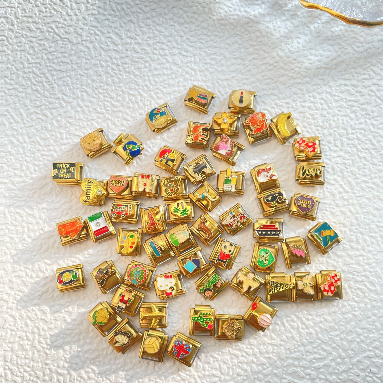 Wholesale 5pcs Italian Charm Bracelet 9mm DIY Splicing Gold Base Dice Series Stainless Steel Composable Bracelet