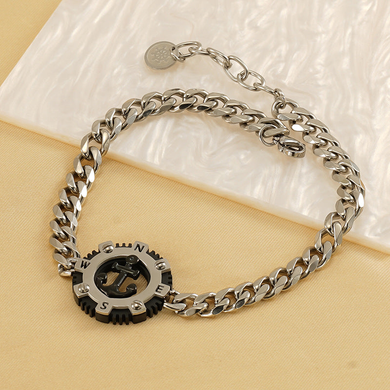 Wholesale Round Anchor Titanium Steel Bracelets ACC-BT-ZhongYao003