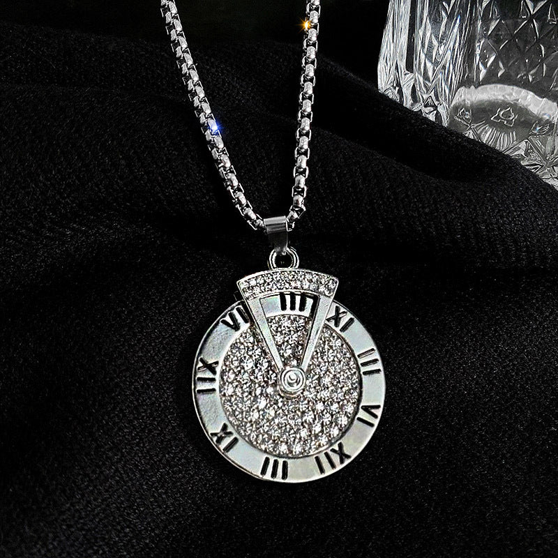 Wholesale Roman Numeral Fortune Men's Titanium Steel Sweater Chain ACC-NE-Leisuo002