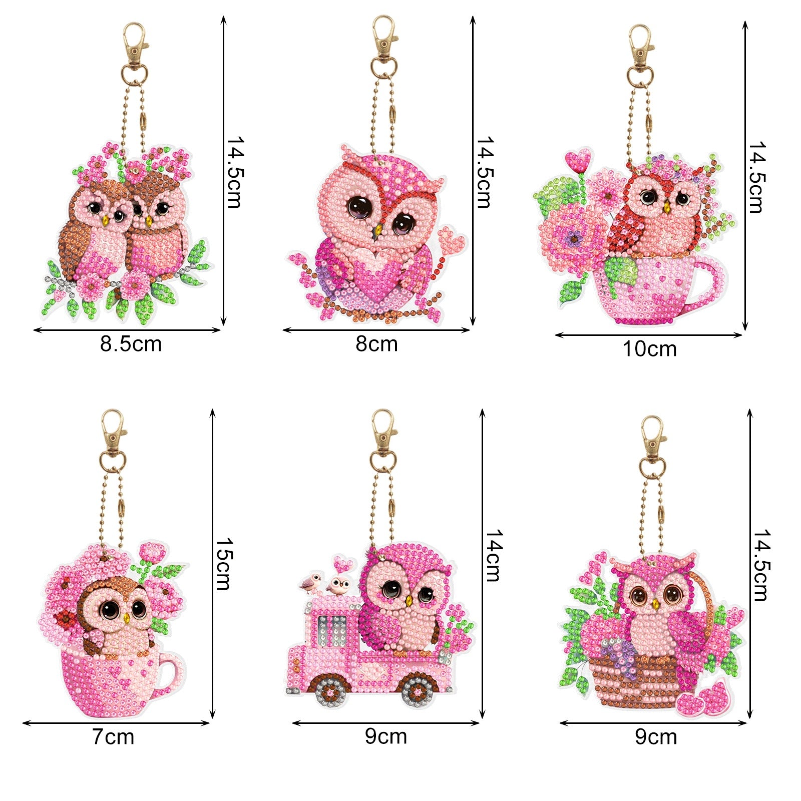 Wholesale Acrylic Cute Small Animal Dot Diamond Painting Custom Keychains ACC-KC-XingNa001