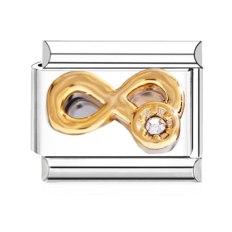 Wholesale 9mm Italian Charm Starter Bracelets DIY square Single Section Creative Stainless Steel Composable Bracelet