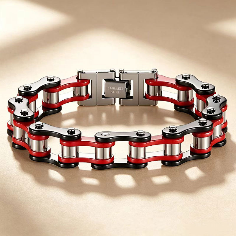 Wholesale Punk Rock Stainless Steel Bracelet for Men,  Motorcycle Chain Design,  Fashion Accessory,  Casual Everyday Wear