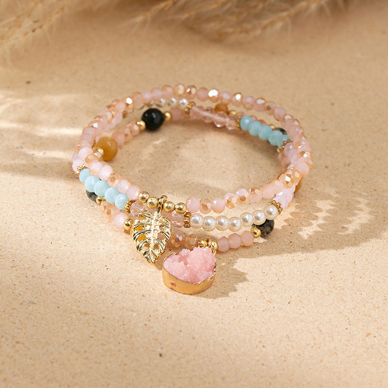 Wholesale Bohemian Colorful Rice Beads Stacking Bracelet