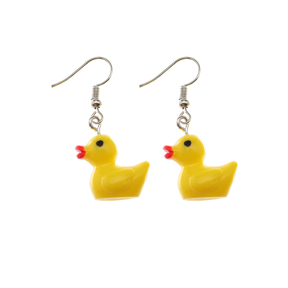 Wholesale 3D cute cartoon duck bear earrings