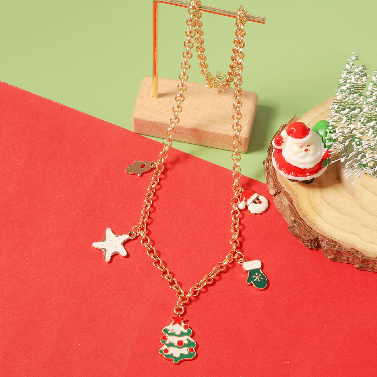 Wholesale Cartoon  Christmas tree necklace