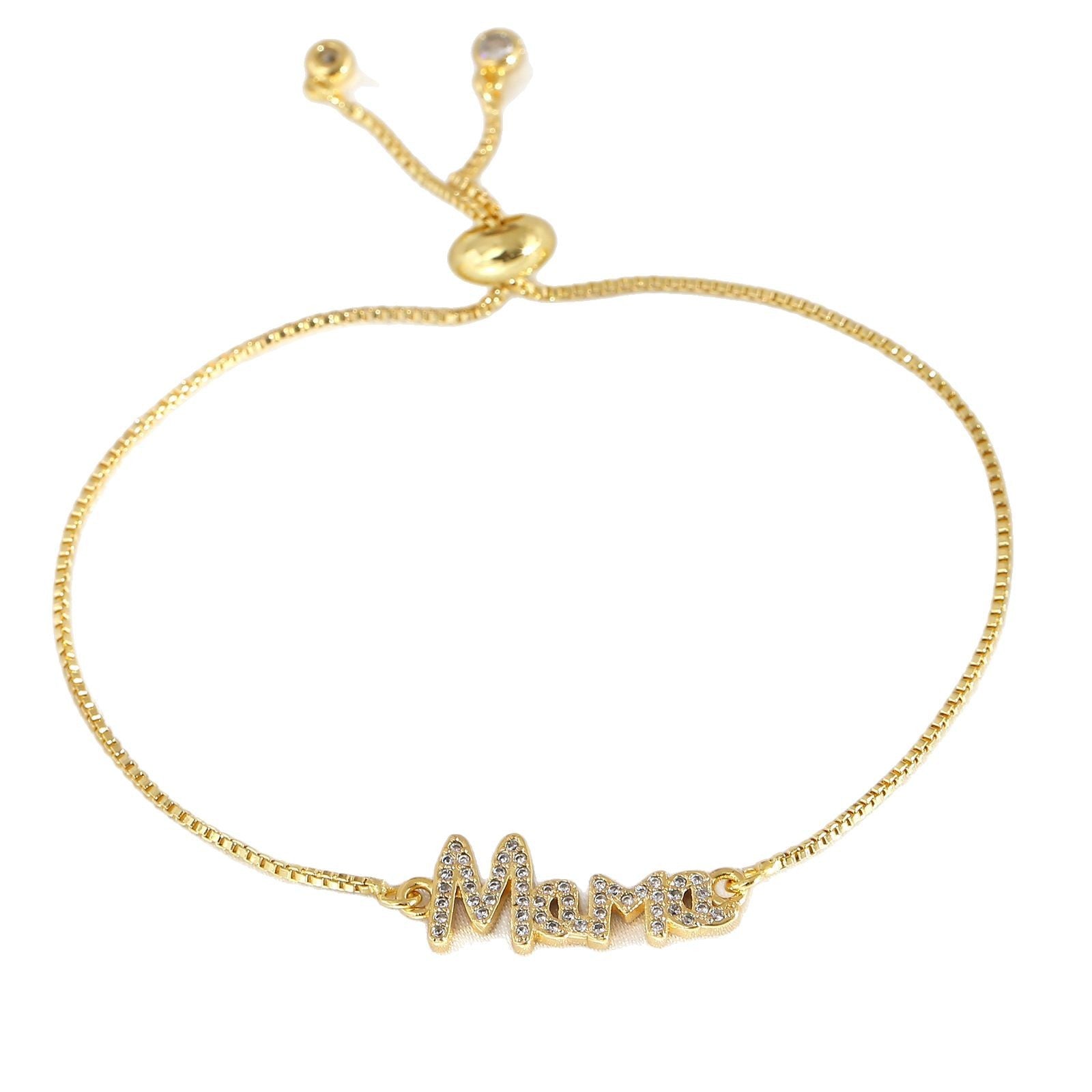 Wholesale Mama Bracelet Zircon Micro-inlay Pull Bracelet
