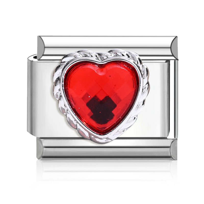 Wholesale  Italian Charm Bracelet 9mm DIY Sun Moon Heart Gemstone Creative Stainless Steel Composable Bracelet