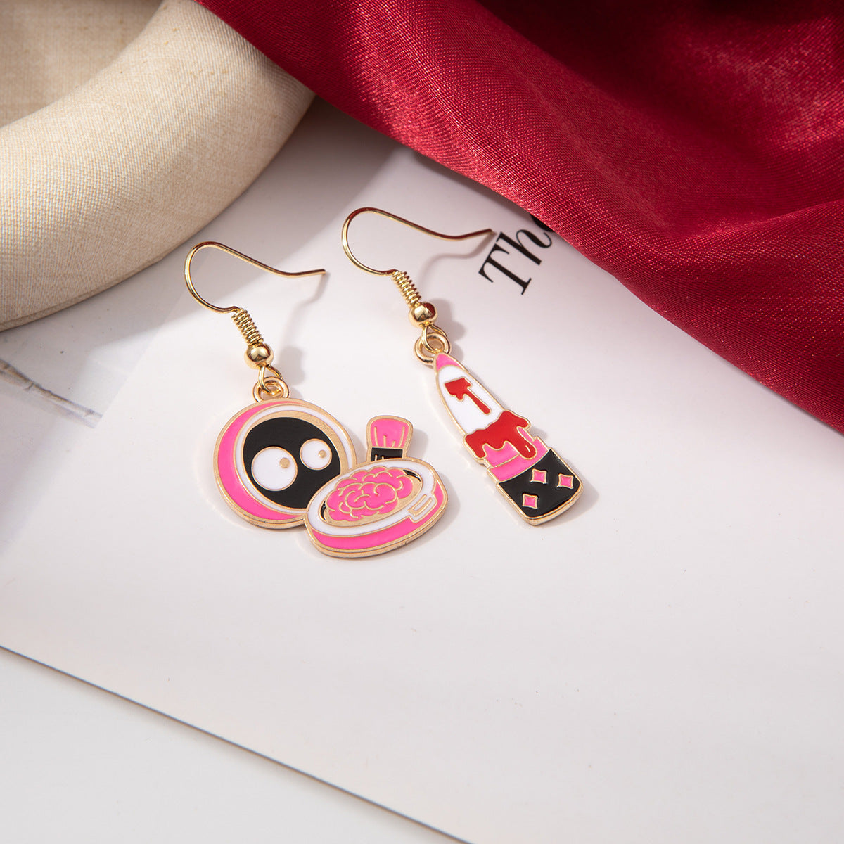 Wholesale  pink ghost skull cartoon earrings