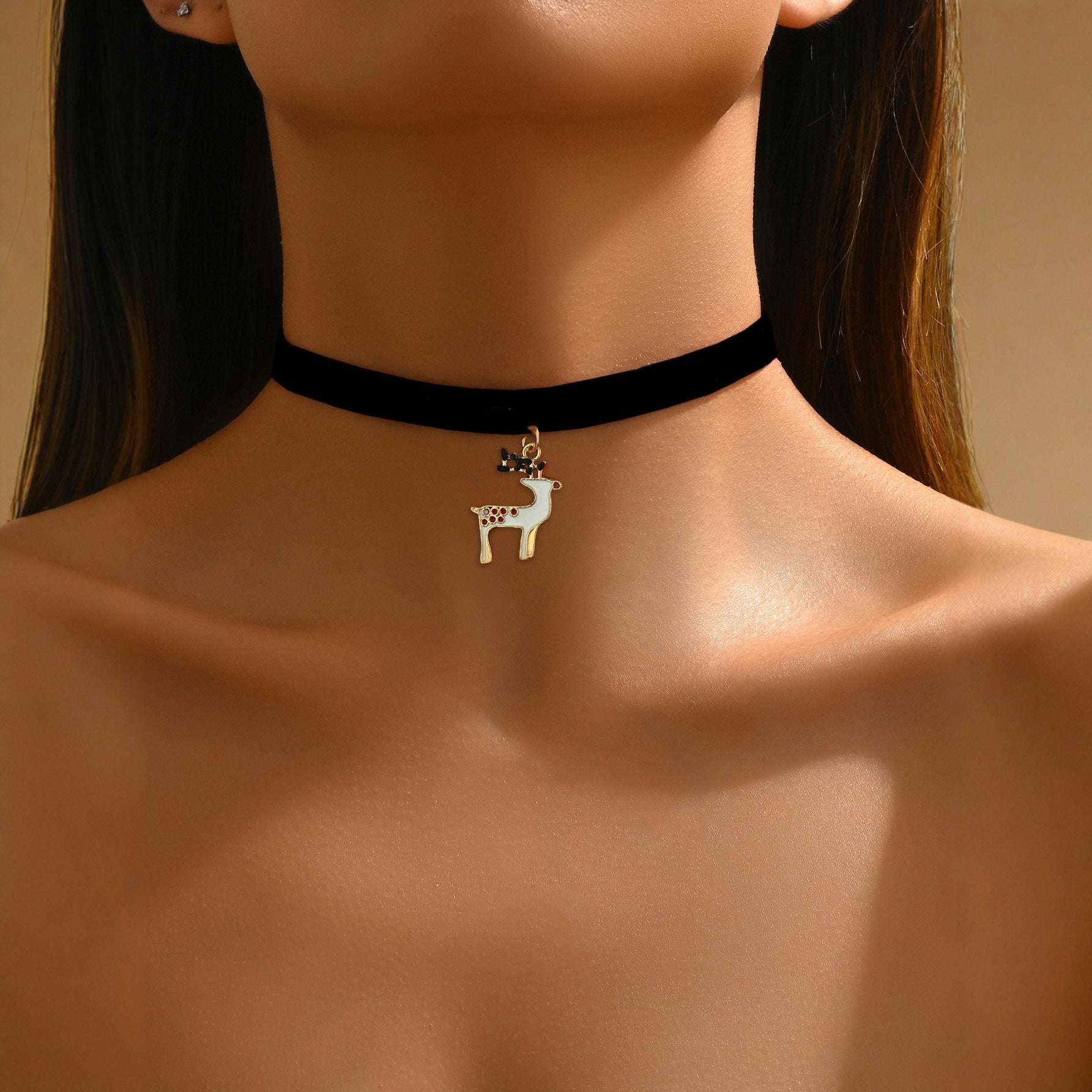 Wholesale Velvet Christmas pendant cartoon  necklace