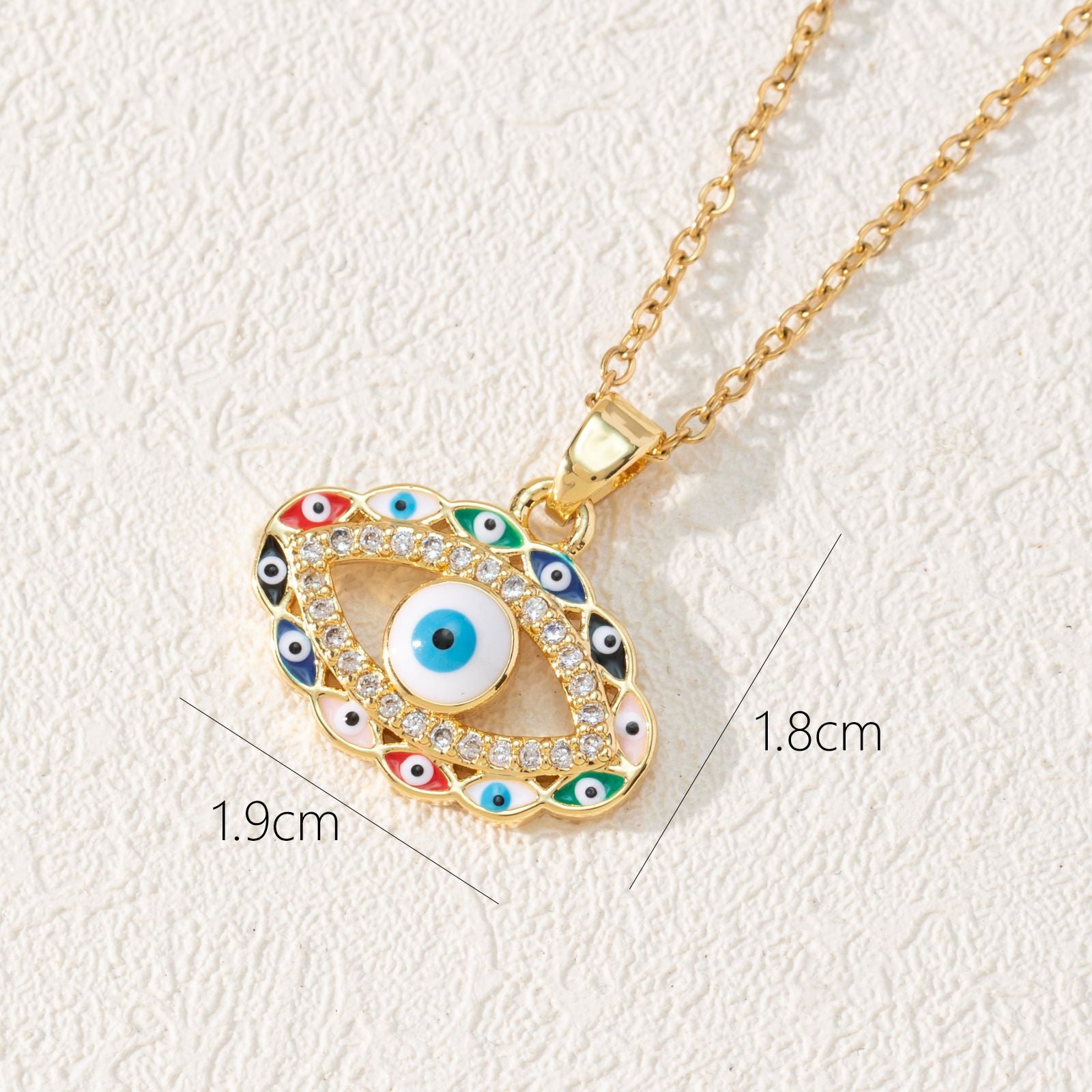 Wholesale Copper Eye Pendant Necklace Bohemian Style Fashion Jewelry Gift