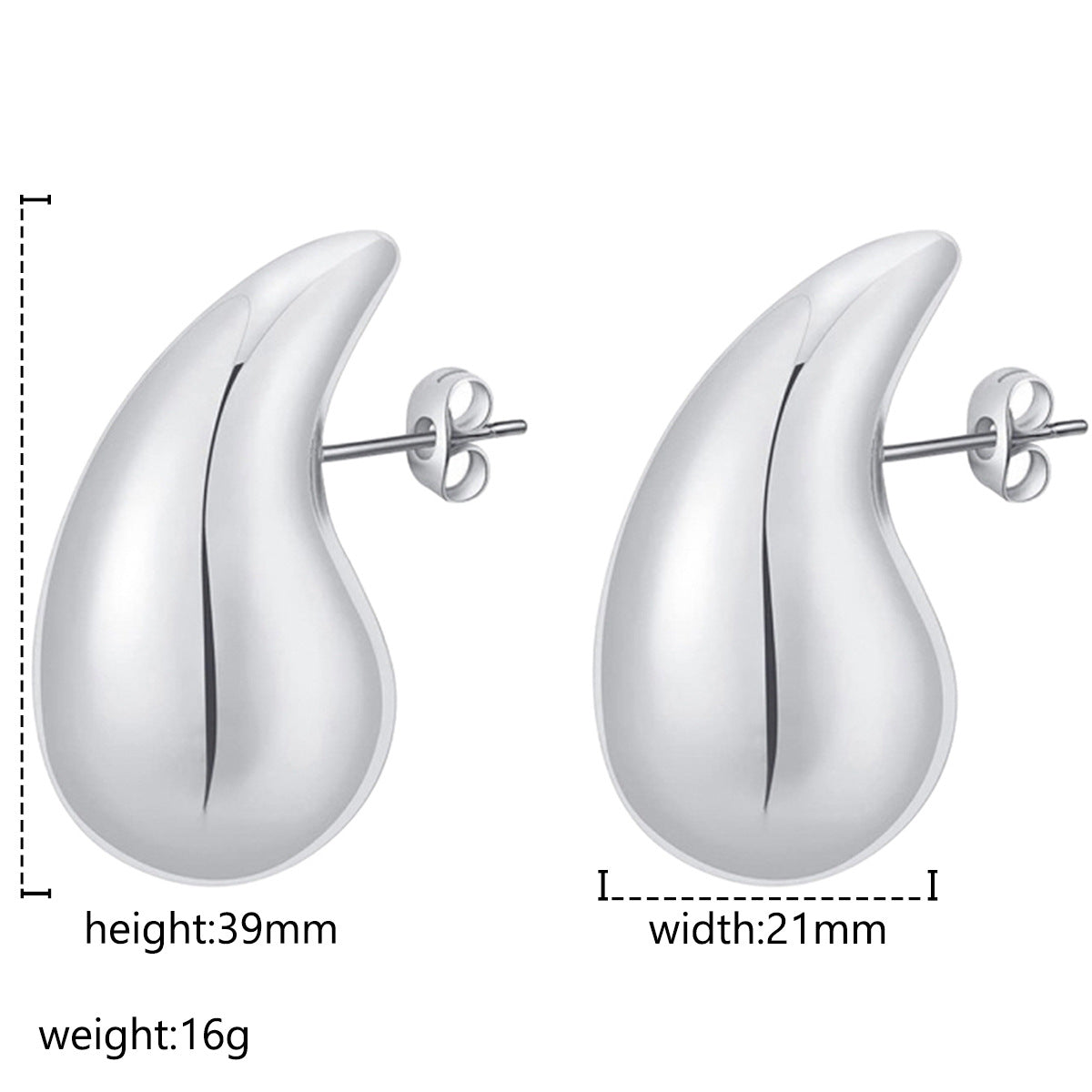 Wholesale Extra Large Teardrop Hollow Stainless Steel Earrings Gold Plated Fashion Accessory for Boutique Resale