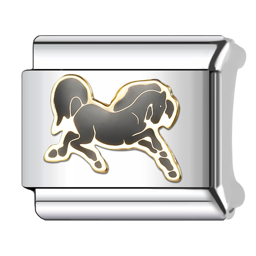 Wholesale Italian Charm Bracelet 9mm DIY 9MM Single Section Creative Stainless Steel Composable Bracelet