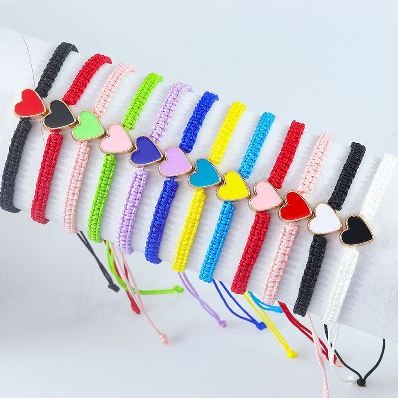 Wholesale Adjustable Surfer Hand Rope Love Shape Couple Bracelet