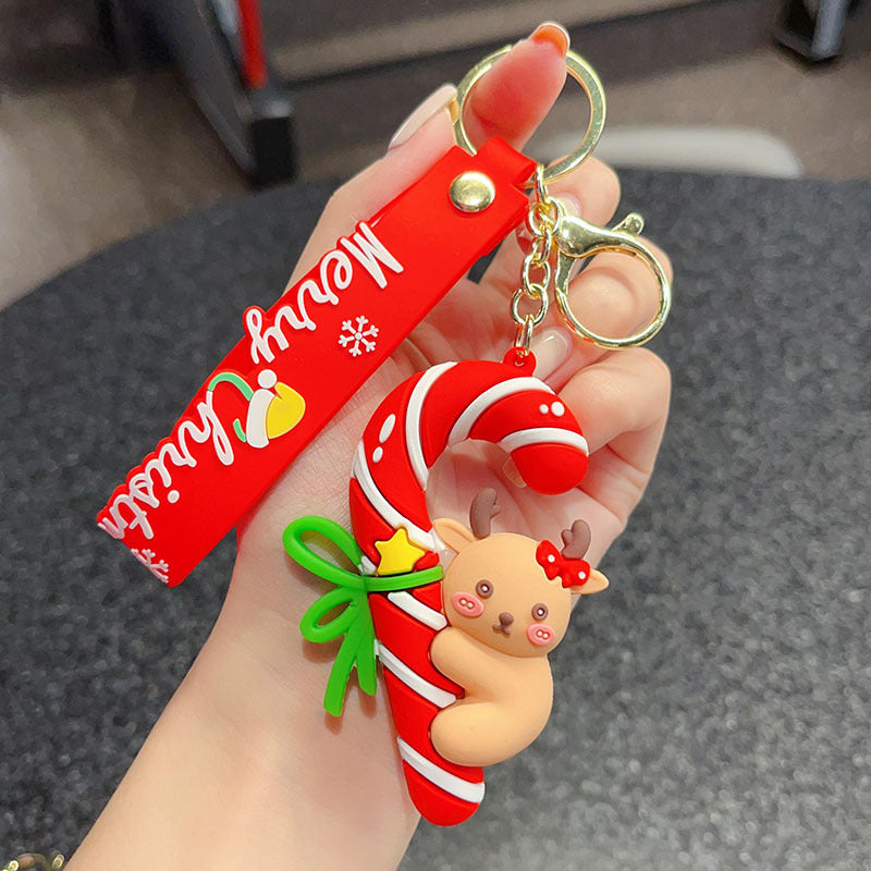 Wholesale Christmas  Keychain Cute Tree Elk Sock Pendant Car Key Accessory Gift For Men Women Boutique Resale