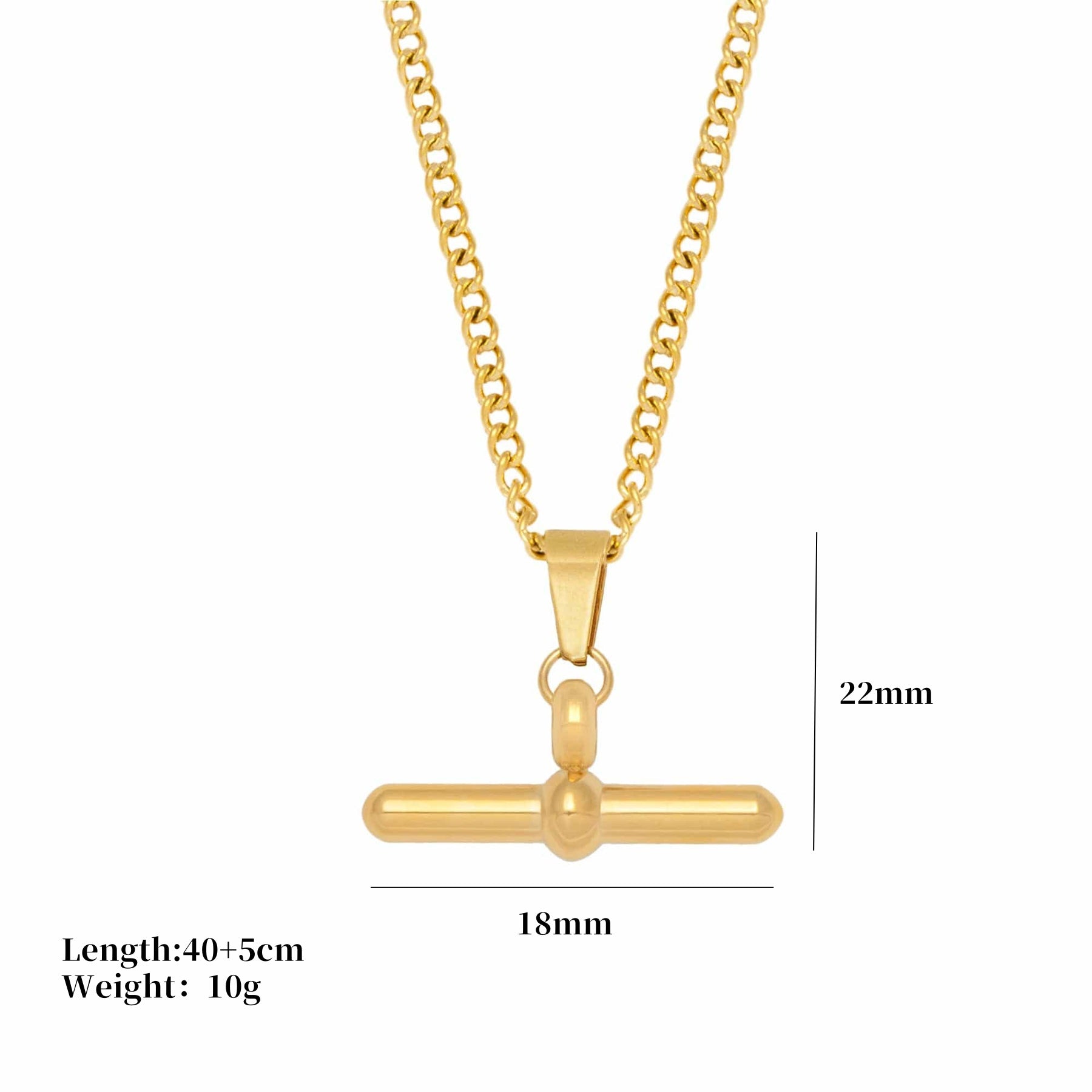 Wholesale  Bohemian Style T-Shaped Bar Pendant Necklace Titanium Steel Necklaces