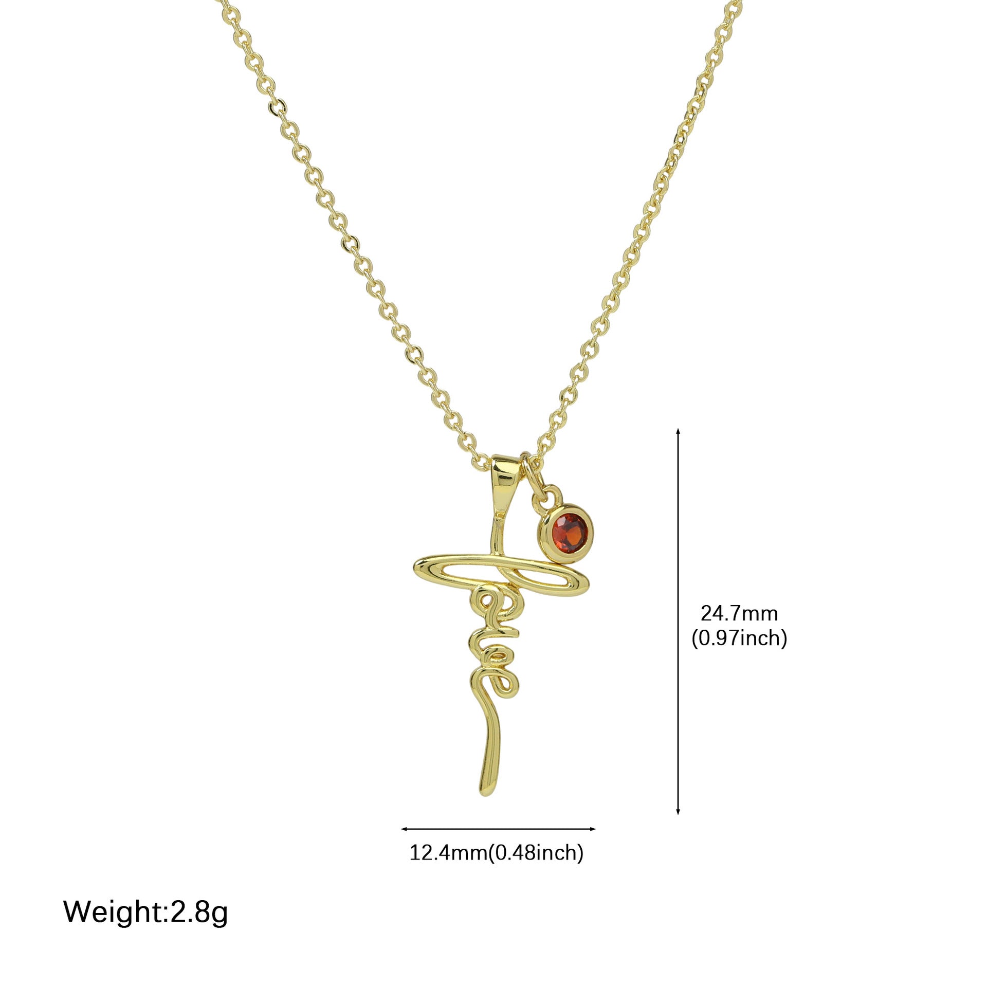 Wholesale Love Color Small Round Stone December Birthstone Pendant Necklace