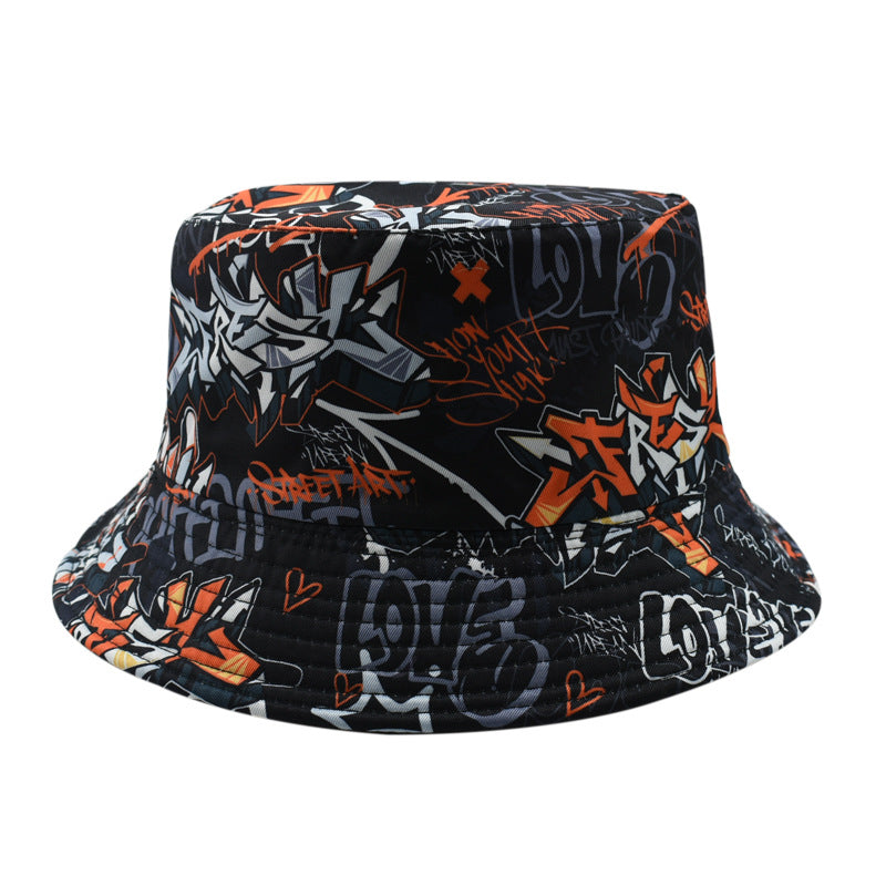 Wholesale Graffiti Fisherman Hat M Printed Hat Double-sided Bucket Hat