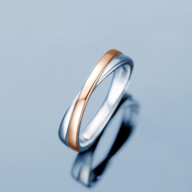 Wholesale s925 Silver Mobius Couple Ring