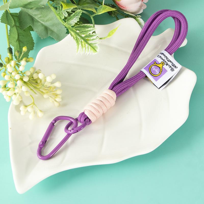 Wholesale Color matching lanyard nylon braided rope keychain