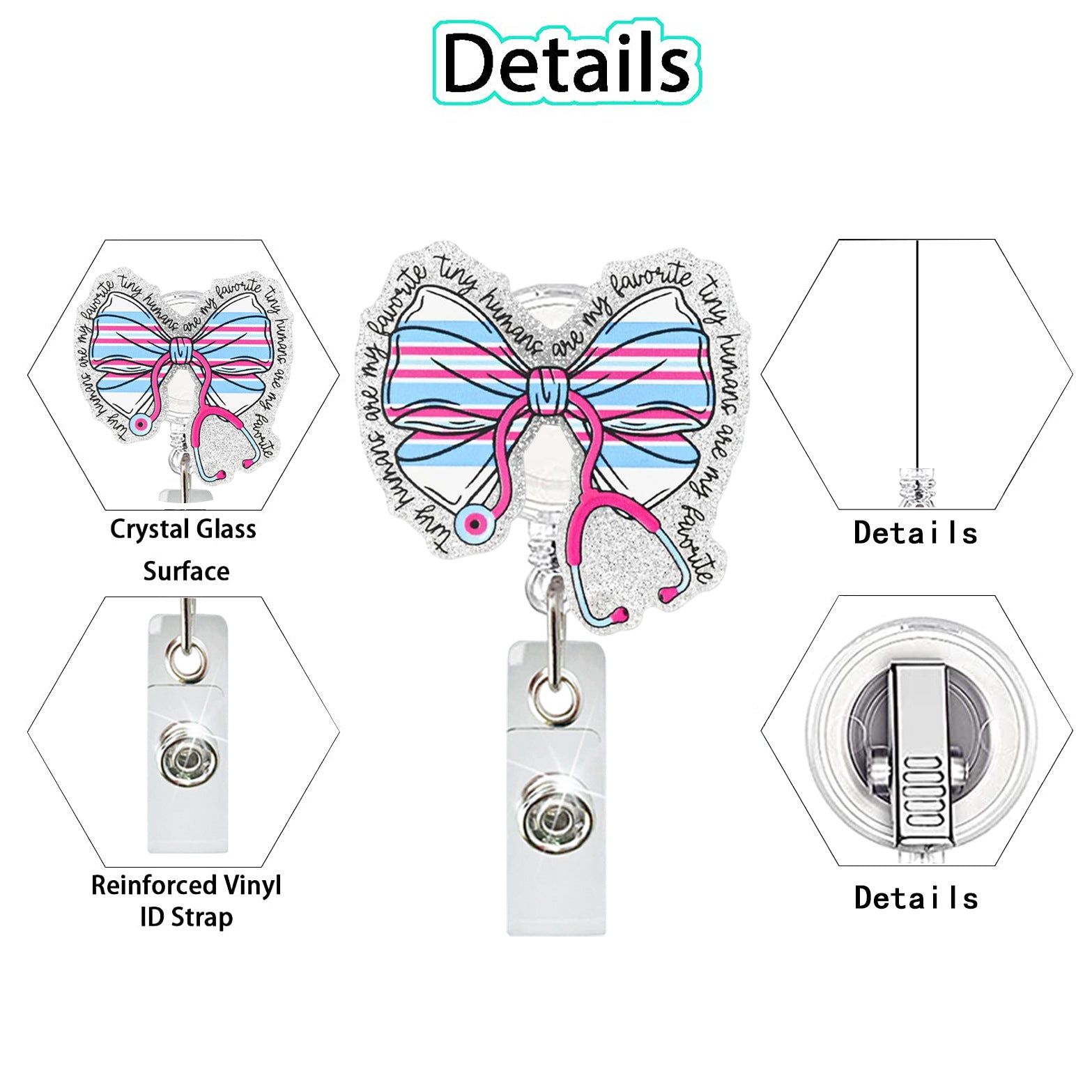 Wholesale acrylic bow English  Badge Reels