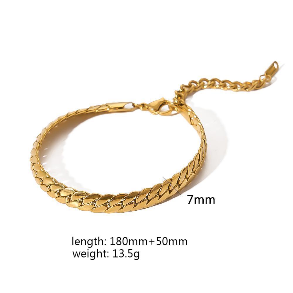 Wholesale DIY bracelet 18k gold stainless steel chain bracelet with a high-end feel