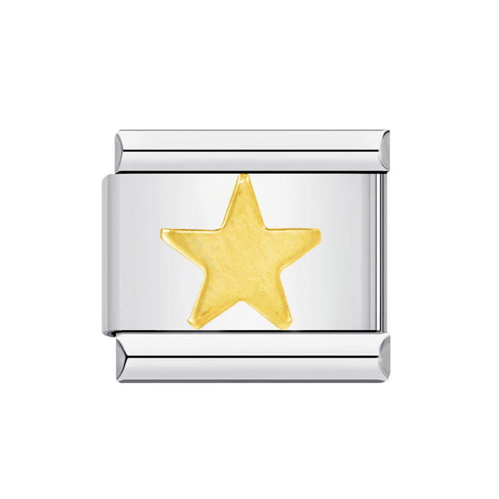 Wholesale Italian Charm Bracelet  Black English Letters DIY Stainless Steel Composable Bracelet