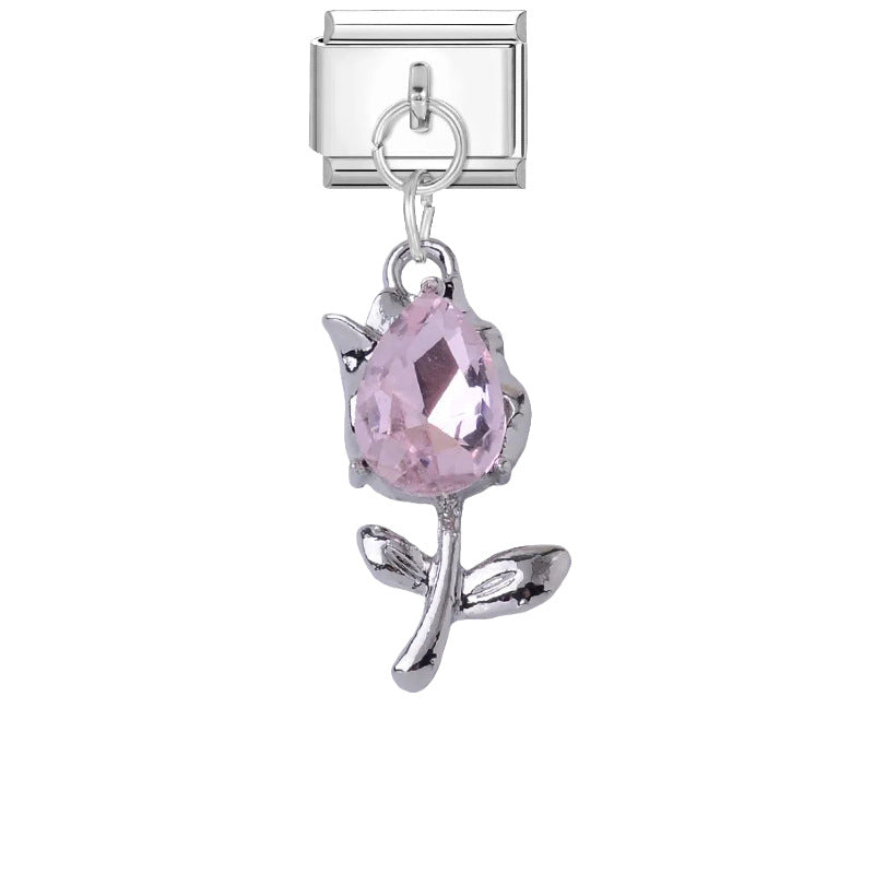 Wholesale Stylish DIY Bracelet Kit Titanium Steel Purple Pink Butterfly Star Charms Jewelry Accessory