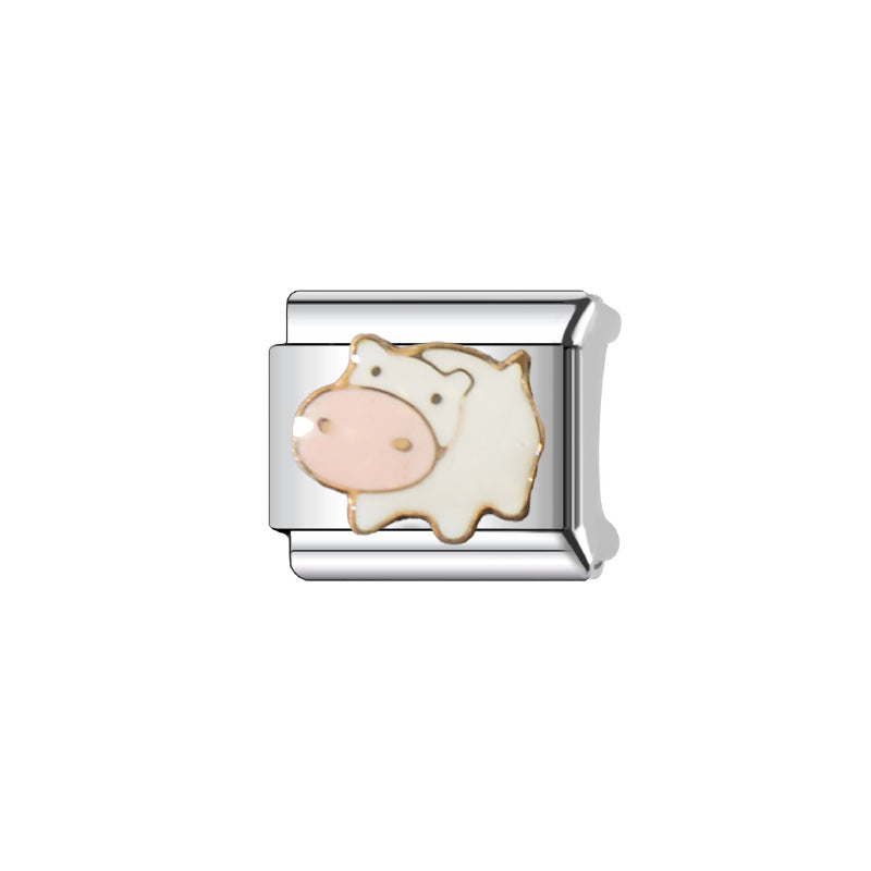 Wholesale Italian Charm Bracelet 9mm DIY Splicing Cute Creative Stainless Steel Composable Bracelet