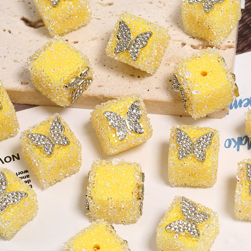 Wholesale of 5pcs Water Diamond Sugar Beads Butterfly Five Pointed Star Square Diamond Ball Beads ACC-BDS-BLG009