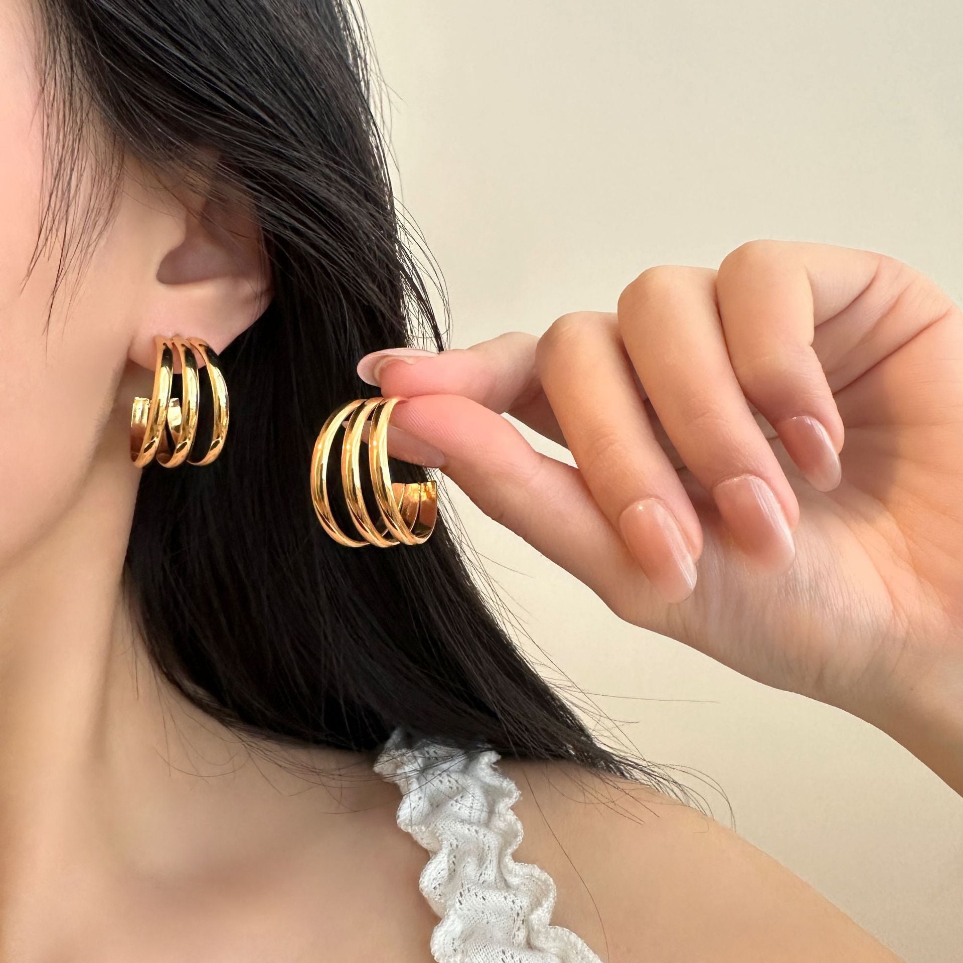 Orecchini incolore all'ingrosso in acciaio al titanio