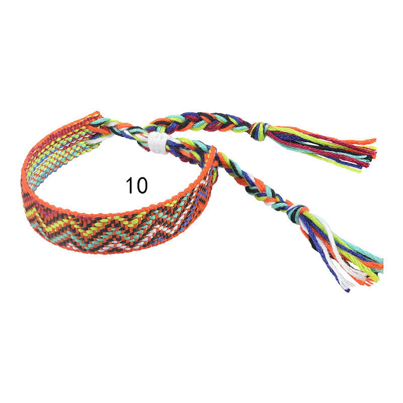 Wholesale ethnic style woven bracelet wide wrist strap colorful tassel bracelet