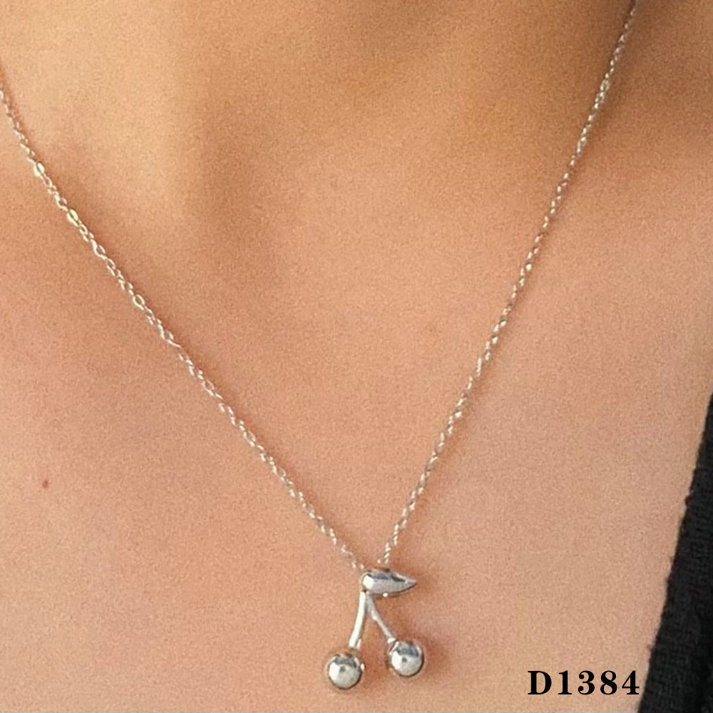 Wholesale  Stainless steel glossy cherry-shaped earrings