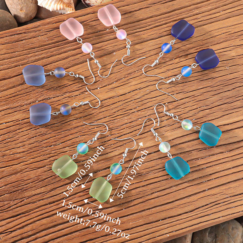 Wholesale Ocean Style Glitter  Glass Earrings