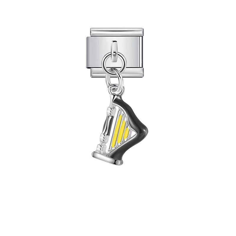 Wholesale Stainless Steel &  Enamel Music-Themed Modular Pendants – Italian DIY Bracelet &  Bead Jewelry ( Premium Resale Quality)