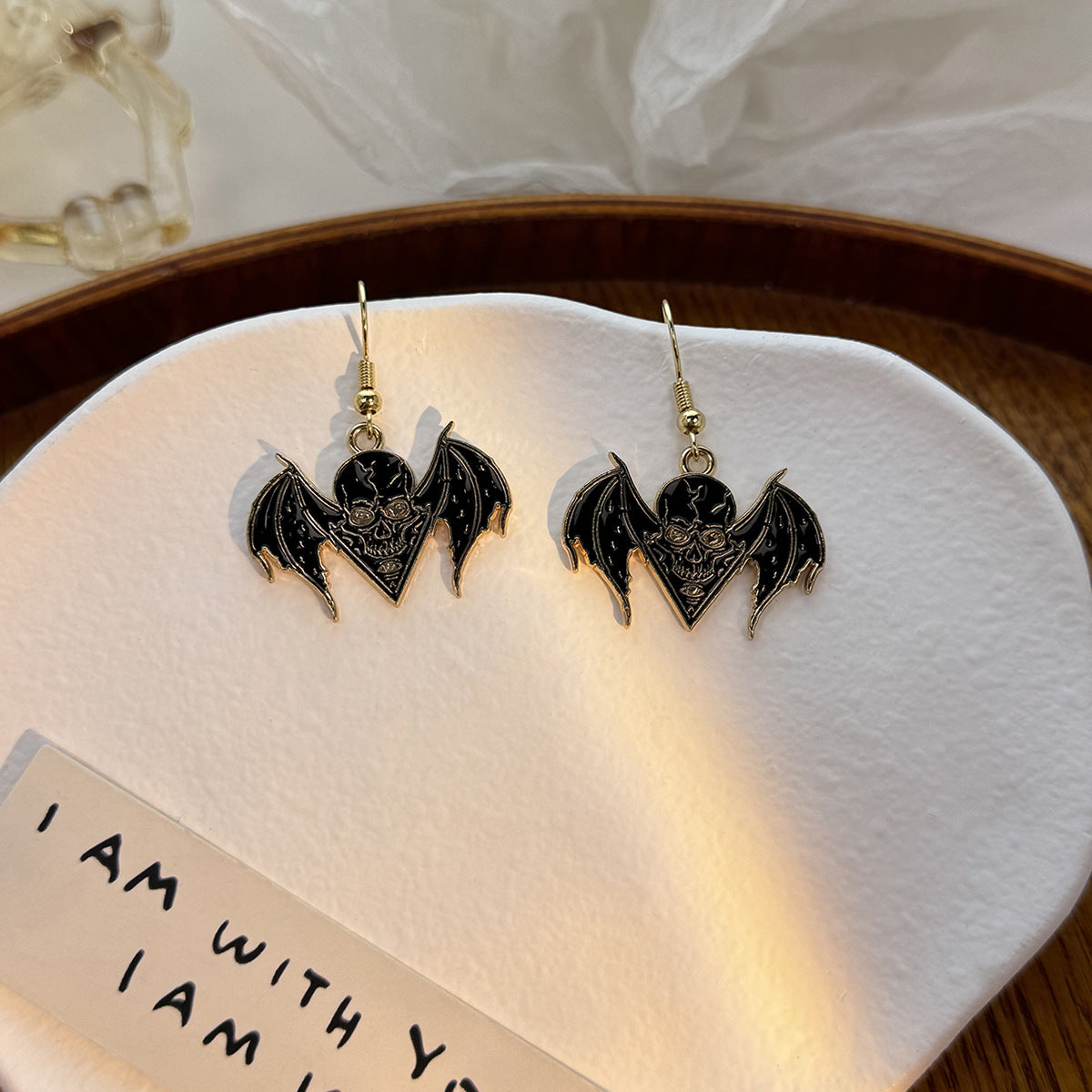 Wholesale Halloween Funny Skull Bat Tombstone Rose Earrings ACC-ES-MDD036