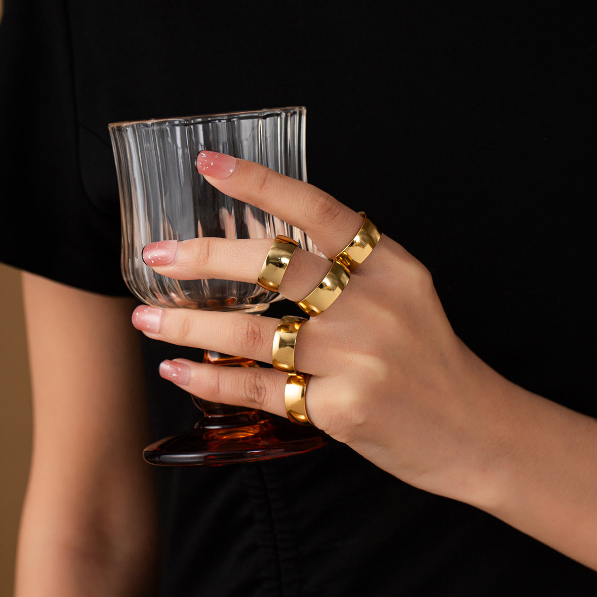 Wholesale  stainless steel ring 18K minimalist ring