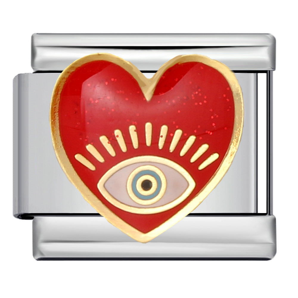 Wholesale Italian Charm Bracelet 9mm DIY Splicing Removable Devil Eye Stainless Steel Composable Bracelet