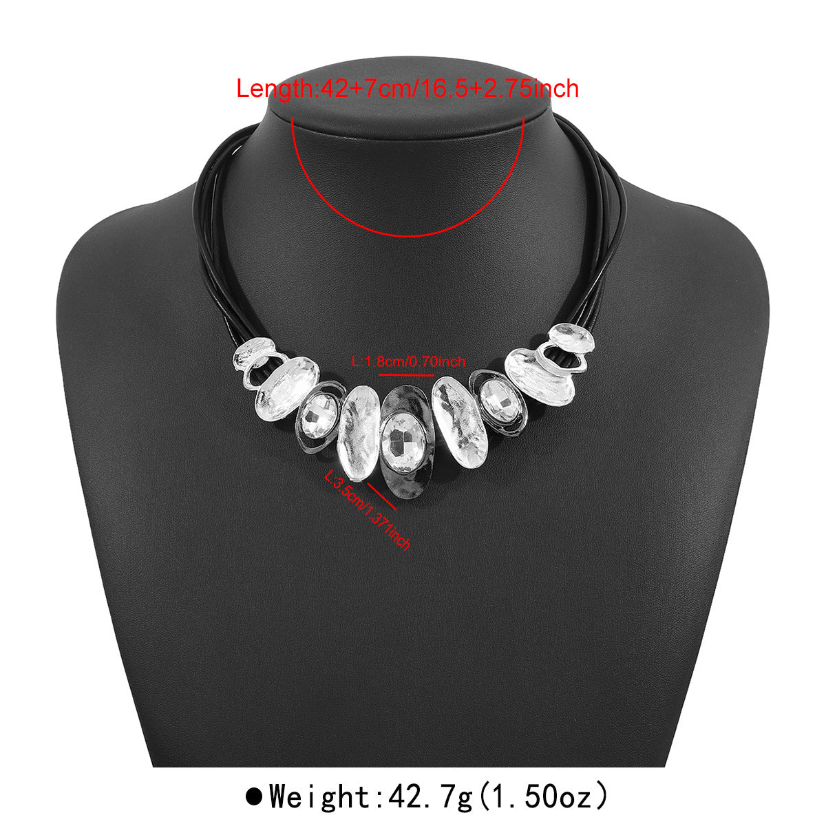 Wholesale irregular glass diamond clavicle chain exaggerated personality choker multi-layer necklace