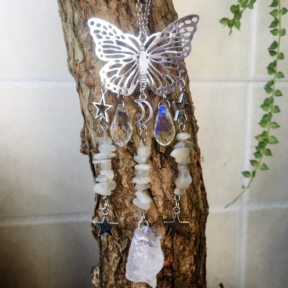 Wholesale Butterfly Energy Gravel Sun Catcher Wind Chime Crystal ACC-WS-RongGuan005